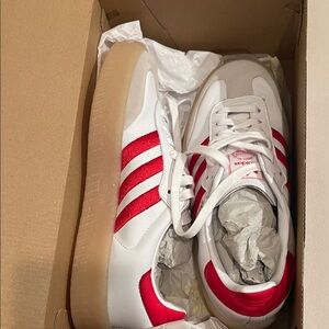 Adidas White and Red Classic Sneakers